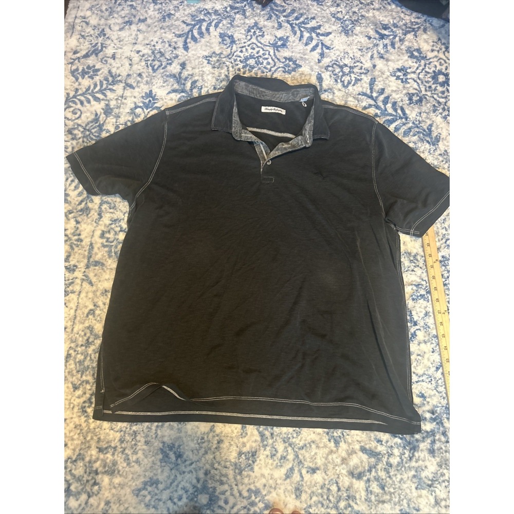 Tommy Bahama Polo Shirt 3XL XXXL Gray Marlin Performance Preppy Island Hike Mens